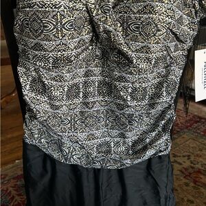 Patterned Black and White One-Piece Swimsuit